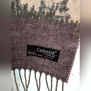 Cashmink by V. Fraas scarf. EUC. Earth Tones. Brown, Tan, Gray, purple.